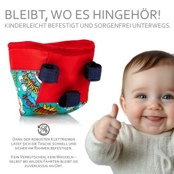 Preview: BAMBINIWELT offene Rahmentasche, Tasche für Dreirad, Rutschfahrzeuge, Tretfahrzeuge für Kinder, wasserabweisend, z.B. Puky Wutsch